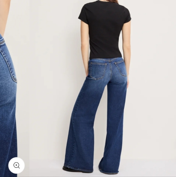 Good American Good Waist Palazzo Jeans Wide Leg Stretch - Picture 2 of 9